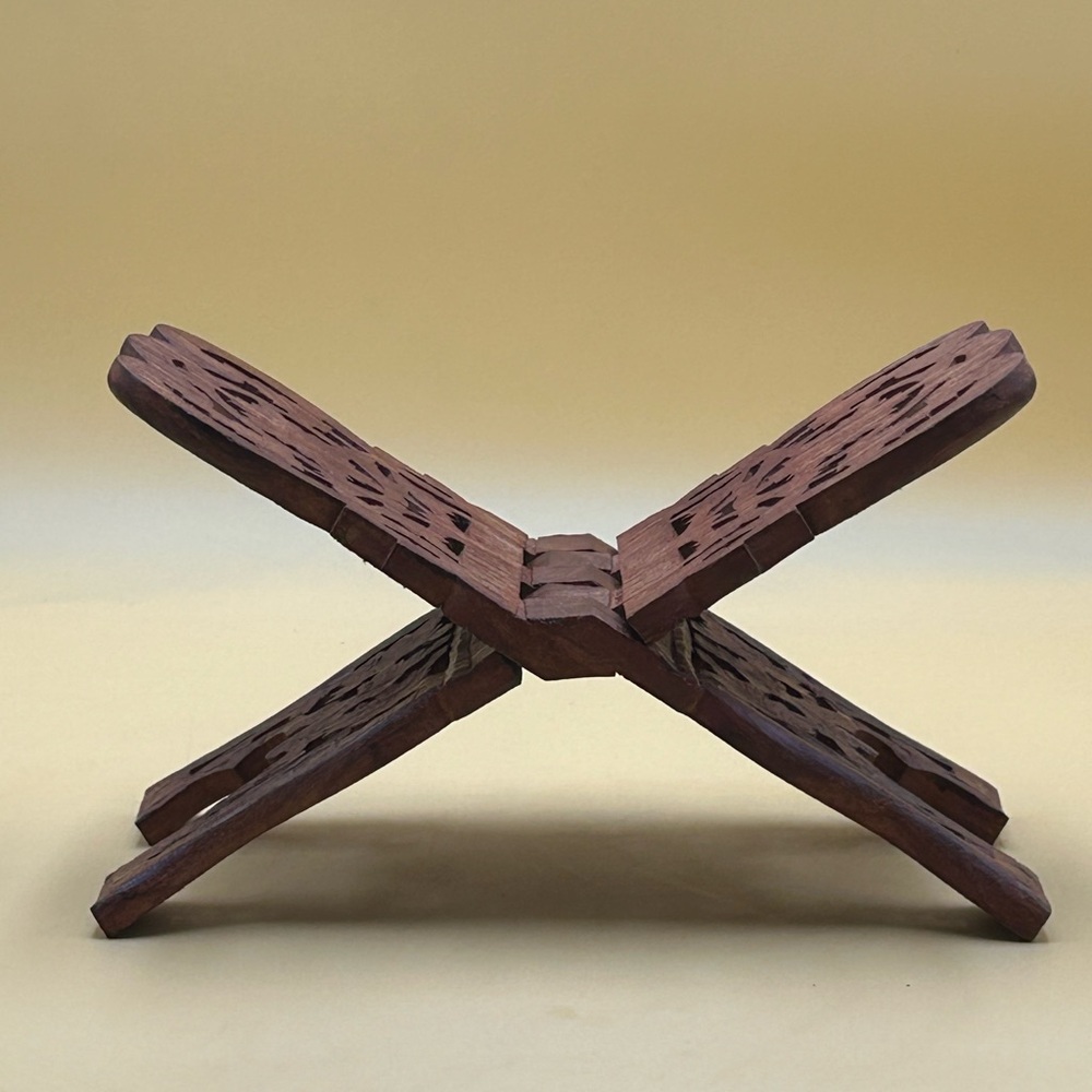 Elegant Brown Wooden Book Stand
